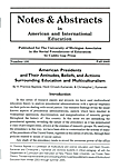 Notes and Abstracts in American and International Education